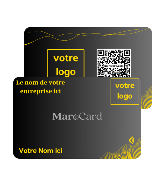 Carte de visite sans contact en PVC - GOLD-NOIR Dégradé