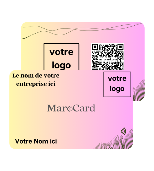 Carte De Visite Sans Contact En PVC - ROSE Dégradé