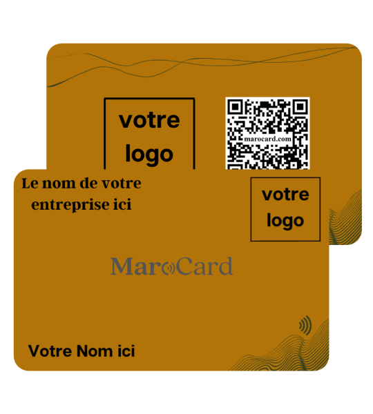 Carte de visite sans contact en PVC - MARRON