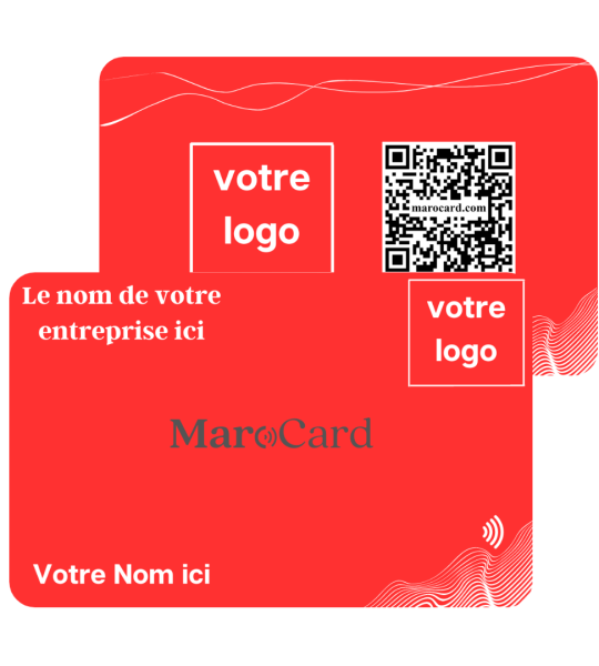 Carte De Visite Sans Contact En PVC - ROUGE